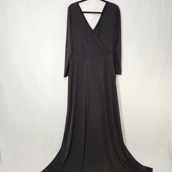 TIFFANY ROSE Maternity Isabella Glitter Black Surplice Dress Size6 USA 14/16. - Picture 2 of 16